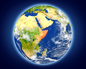 Image showing Somalia on planet Earth