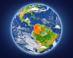 Image showing Colombia on planet Earth