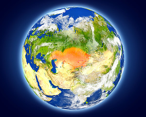 Image showing Kazakhstan on planet Earth