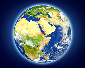 Image showing Eritrea on planet Earth