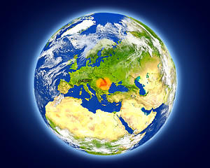 Image showing Romania on planet Earth