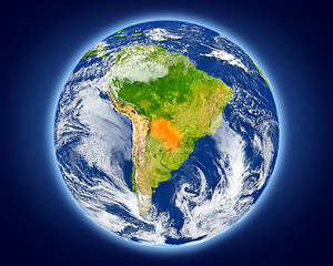 Image showing Paraguay on planet Earth