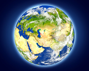 Image showing Turkmenistan on planet Earth