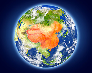 Image showing China on planet Earth