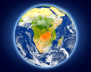 Image showing Zambia on planet Earth