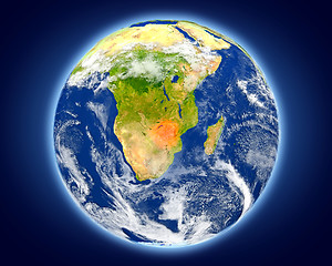 Image showing Zimbabwe on planet Earth