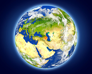 Image showing Azerbaijan on planet Earth