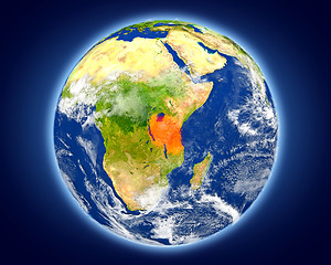 Image showing Tanzania on planet Earth
