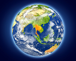 Image showing Thailand on planet Earth