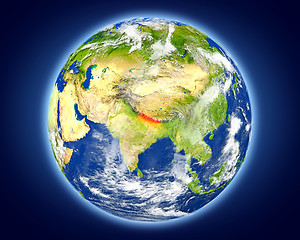 Image showing Nepal on planet Earth