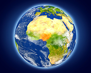 Image showing Nigeria on planet Earth