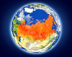 Image showing Russia on planet Earth
