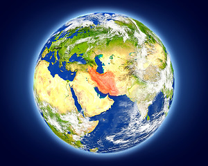 Image showing Iran on planet Earth