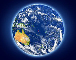 Image showing Vanuatu on planet Earth