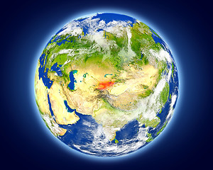 Image showing Kyrgyzstan on planet Earth