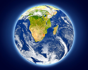 Image showing Swaziland on planet Earth