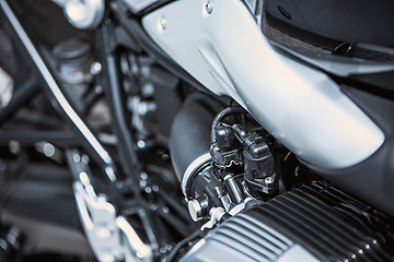 Image showing Motorcycle luxury items close-up: Motorcycle parts