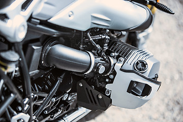 Image showing Motorcycle luxury items close-up: Motorcycle parts