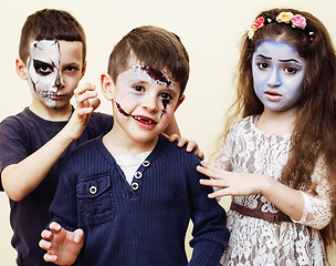 Image showing zombie apocalypse kids concept. Birthday party celebration facep