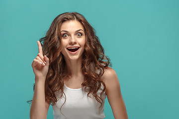 Image showing The young woman\'s portrait with happy emotions