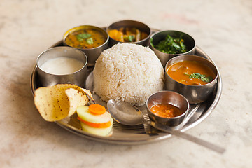 Image showing Nepali Thali (Dal Bhat) set