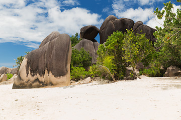 Image showing island beach in indian ocean on seychelles