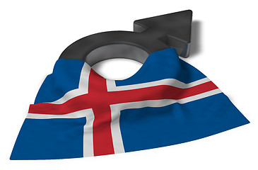 Image showing male symbol and flag of iceland - 3d rendering