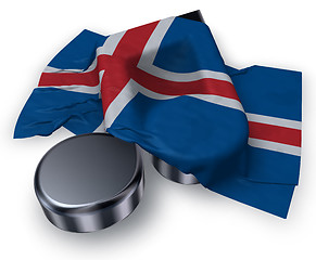 Image showing music note symbol and flag of iceland - 3d rendering