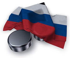 Image showing music note and russian flag - 3d rendering