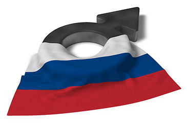 Image showing mars symbol and flag of russia - 3d rendering