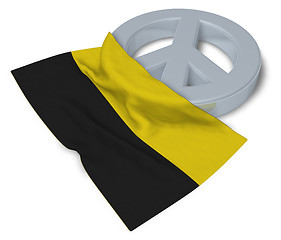 Image showing peace symbol and flag of saxony-anhalt - 3d rendering