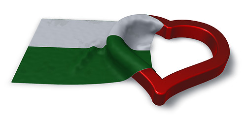 Image showing saxony flag and heart symbol - 3d rendering