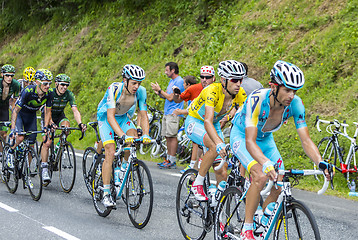 Image showing The Cyclist Vincenzo Nibali in Yellow Jersey - Tour de France 20