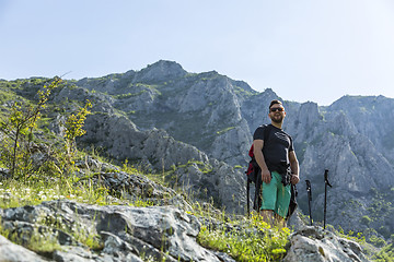 Image showing Hiker in Mountains