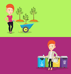 Image showing Two ecological banners with space for text.