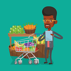 Image showing Man with shopping list vector illustration.