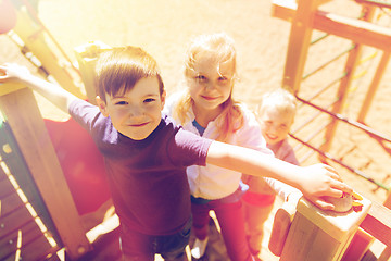 Image showing group of happy kids on children playground