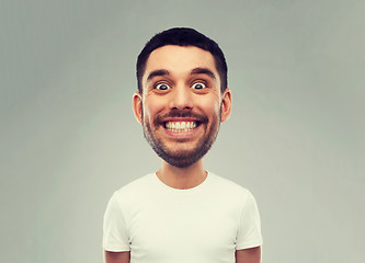 Image showing man with funny face over gray background