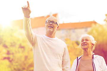 Image showing senior couple in city park