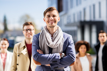 Image showing international group of people on city street