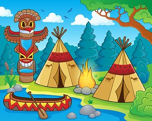 Image showing Native American campsite theme image 1