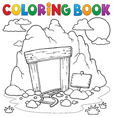 Image showing Coloring book mine entrance