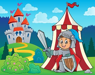 Image showing Knight by tent theme image 2