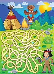 Image showing Maze 4 with Native American boy