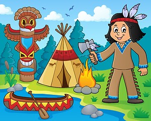 Image showing Native American boy theme image 1