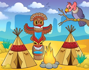 Image showing Native American campsite theme image 2