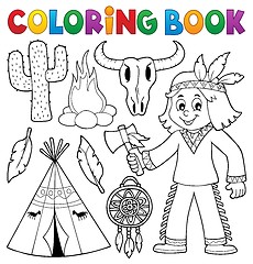 Image showing Coloring book Native American theme 2