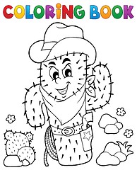 Image showing Coloring book stylized cactus