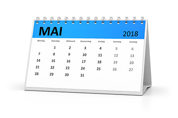 Image showing german language table calendar 2018 may