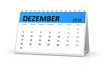 Image showing german language table calendar 2018 december